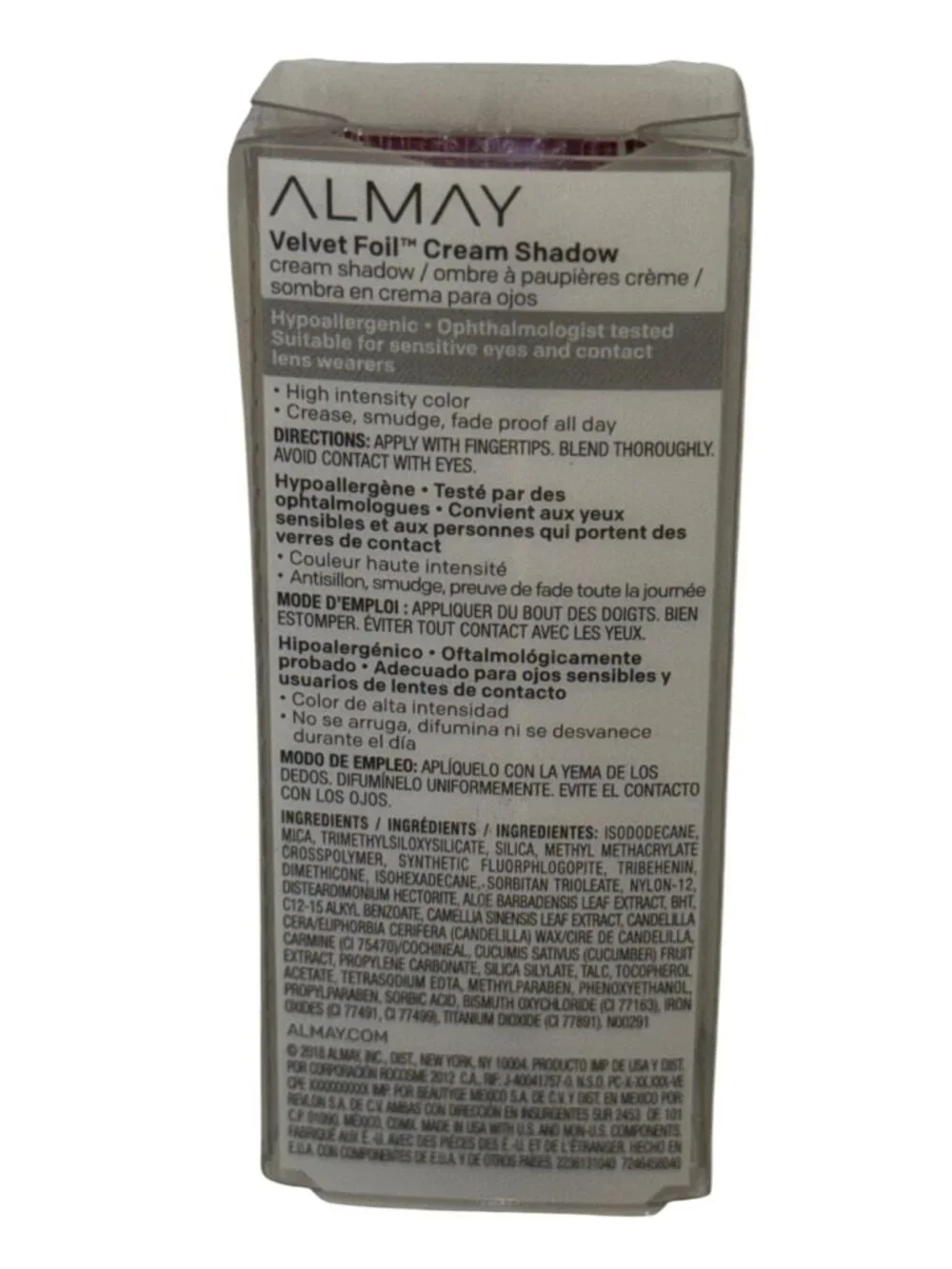 Almay Velvet Foil Cream Shadow 040 Ruby Glam 24HR Wear New Sealed